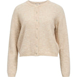 Produktbillede af beige AGATE strik cardigan. Set forfra. Fra BySofieSønderby
