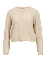 Produktbillede af beige AGATE strik cardigan. Set forfra. Fra BySofieSønderby