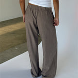 Modelbillede af ELLIOT wide leg bukser, sand. Fra BySofieSønderby