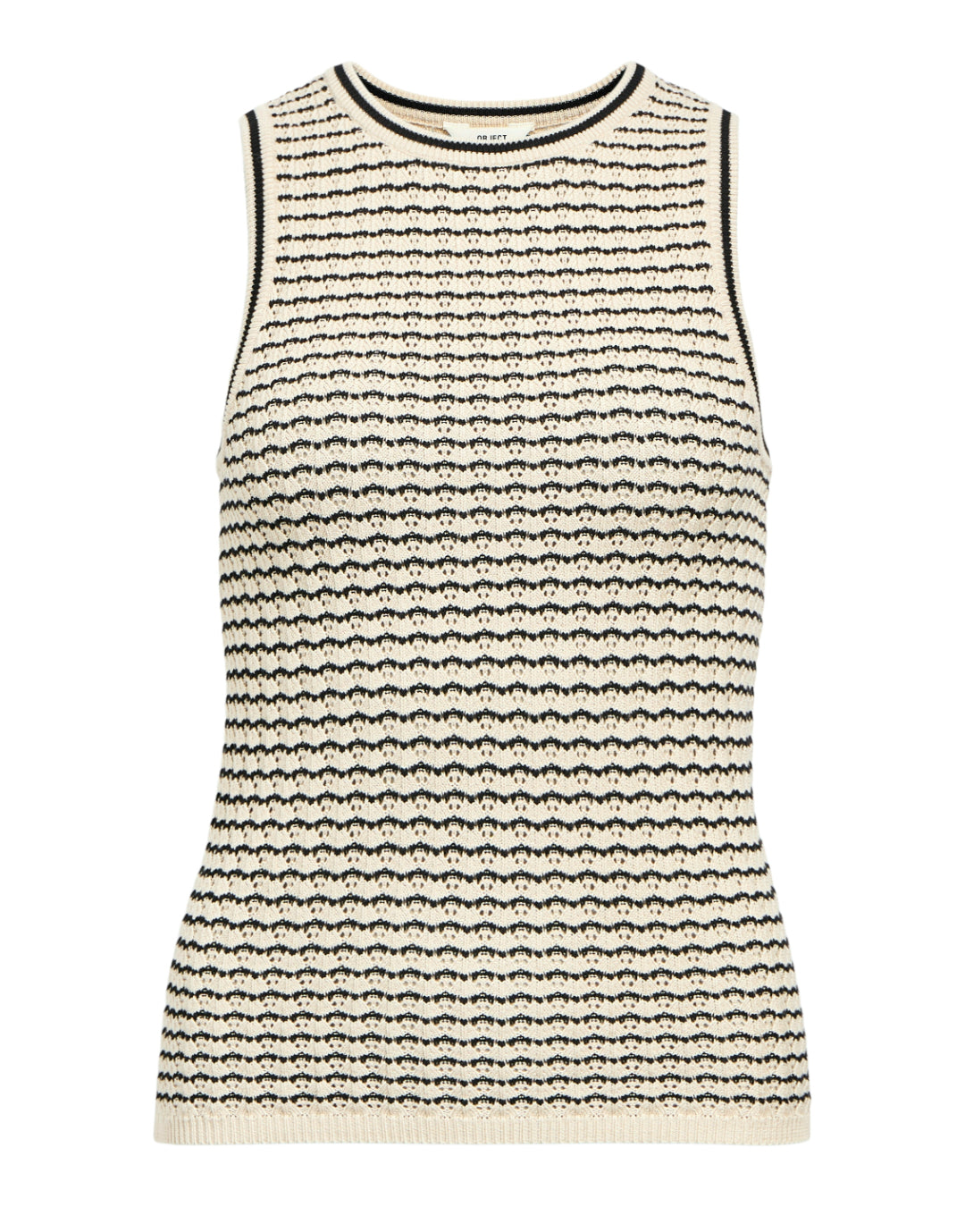 Produktfoto af ESTER top, beige/sort på hvid baggrund - fra BySofieSønderby