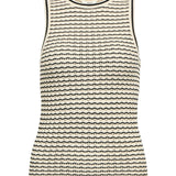 Produktfoto af ESTER top, beige/sort på hvid baggrund - fra BySofieSønderby