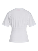 Produktbillede af hvid EVELYN smock top. Set bagfra. Fra BySofieSønderby