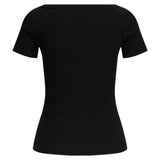 Produktbillede af sort FIFI boatneck t-shirt. Set bagfra. Fra BySofieSønderby