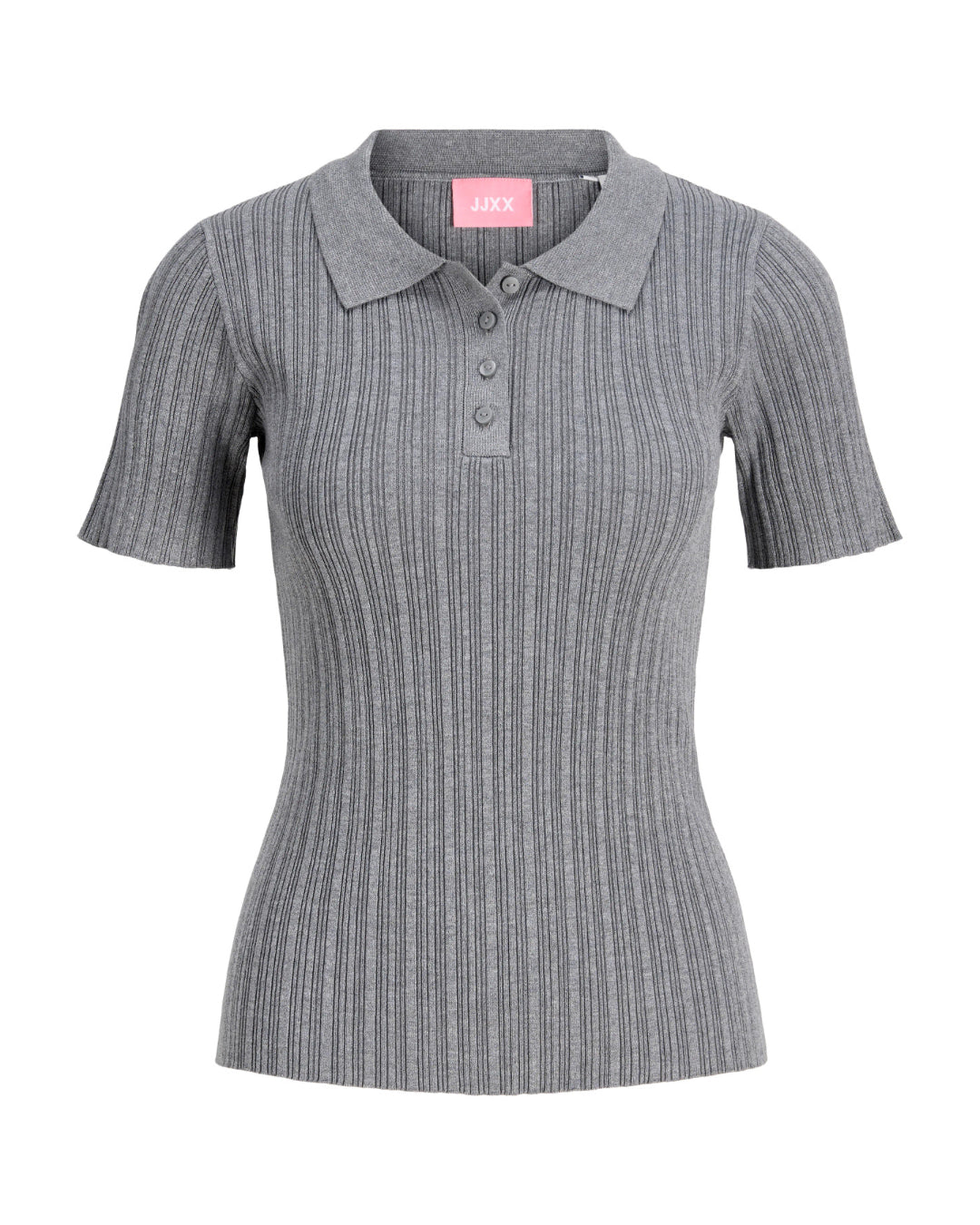 Produktbillede af grå HADLEY polo. Set forfra. Fra BySofieSønderby