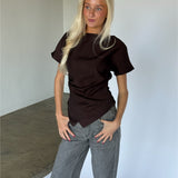 KATALINA boatneck top, brun