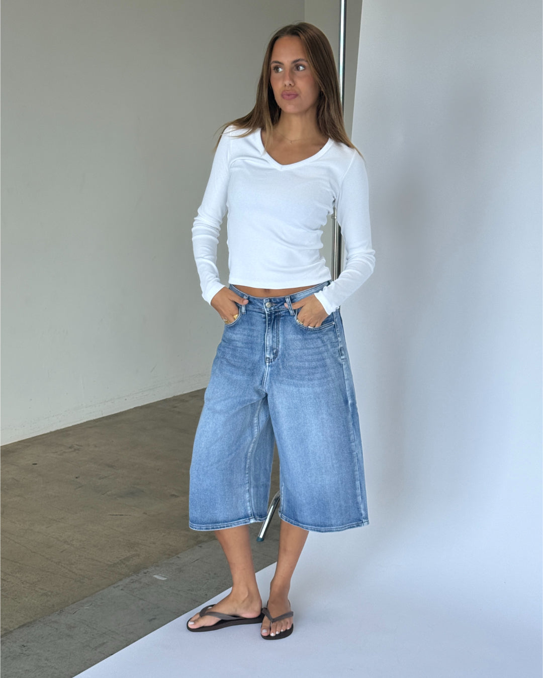 Modelbillede af blå MADDIE jorts. Fra BySofieSønderby