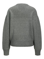 Produktfoto af grå Maeve strikcardigan med lynlås på hvid baggrund. Fra BySofieSønderby