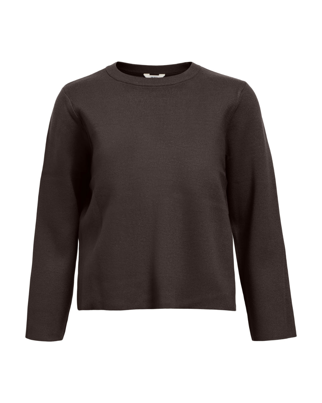 Produktbillede af brun REYNARD strik med lange ærmer. Set forfra. Fra BySofieSønderby.