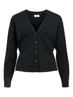 Produktbillede af sort REYNARD cardigan, set forfra. Fra BySofieSønderby