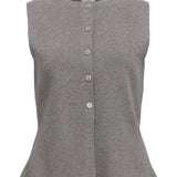 Produktbillede af grå REYNARD vest, set forfra. Fra BySofieSønderby
