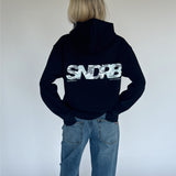 SNDRB hoodie, navy/grå camouflage