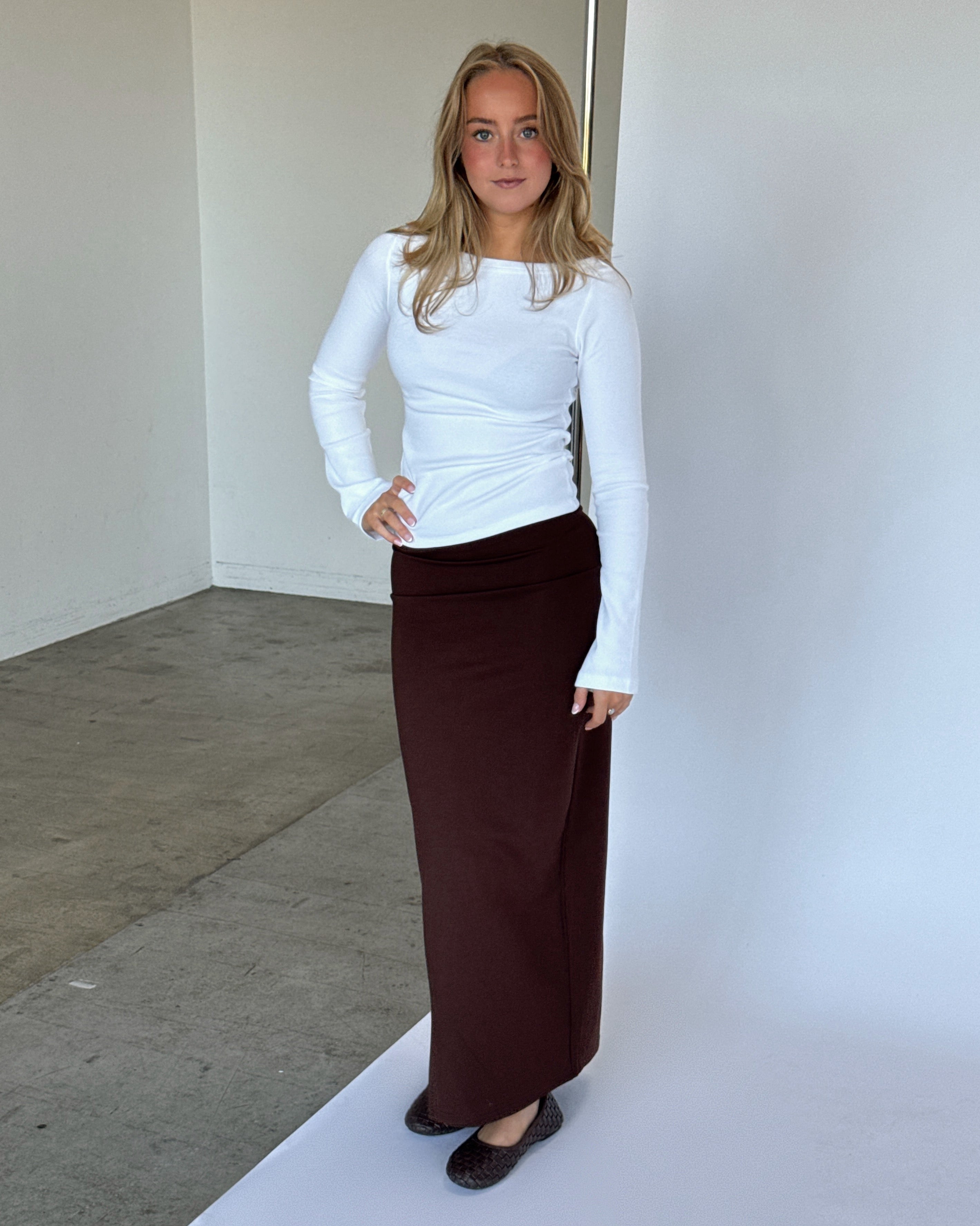 Produktbillede af SOPHIA nederdel  i brun. Fra BySofieSønderby