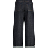Produktfoto af mørkeblå Tokyo jeans. På hvid baggrund. Fra BySofieSønderby
